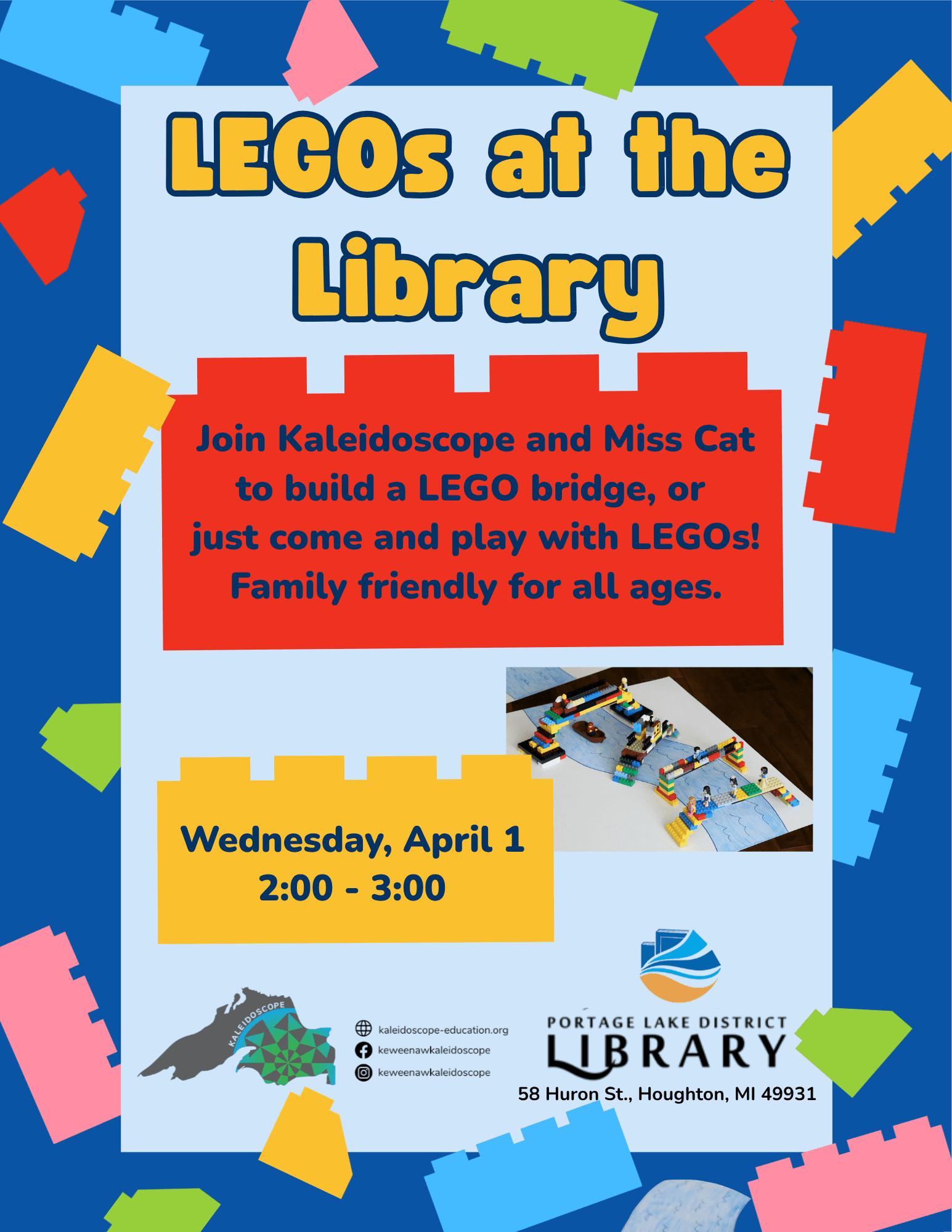 LEGOs at the library April 1 2026
